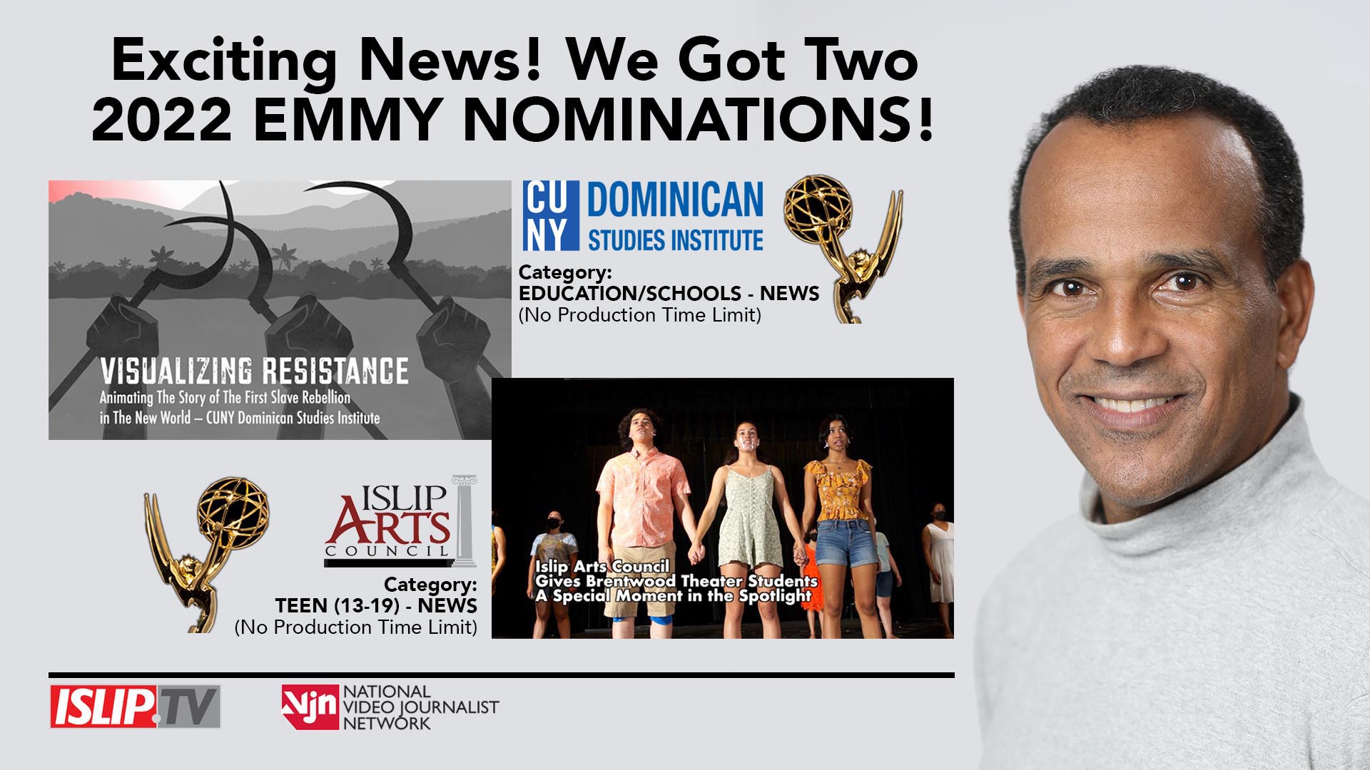 Two NY EMMY® Nominations in 2022 for Islip TV & NVJN
